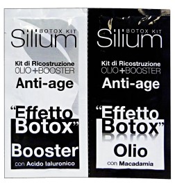 Kit ricostruzione Effetto Botox con Macadamia e Acido Ialuronico Olio+Booster 12mlx2 SILIUM