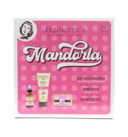 Confezione Regalo MANDORLA Vintage con Olio Viso 30ml + Bagno Doccia 100ml + Sapone Vegetale L'ERBORISTICA