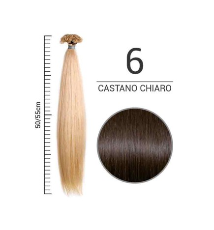 Extension con clip 25gr 50/55 cm 100% capelli naturali colore 6 IRIS